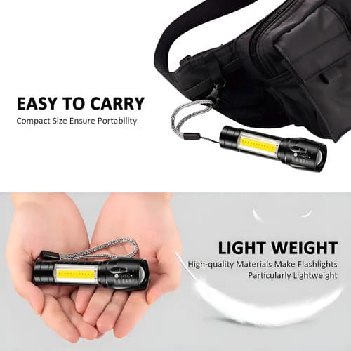 Mini Linterna Led Recargable Camping Foco Ajustable Con Zoom Color De La Luz Blanca
