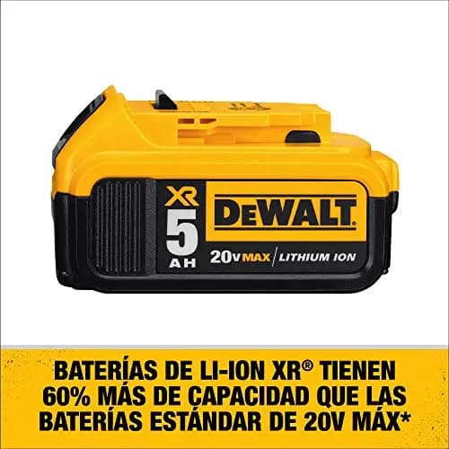 Bateria Dewalt Dcb205 20v Max Xr, Ion De Litio, 5.0ah, Color Negro/amarillo