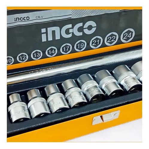 Set De Dados Ingco Para Encastre 1/2  Con 10 Piezas