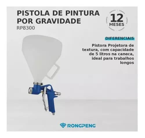 Pistola De Pintura Por Gravedad Rp8300, Color Azul Marino Rongpeng