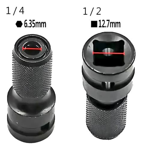Adaptador De Impacto Hexagonal De 1/2  Cuadrado A 1/4  Para Brocas Shopadpesca