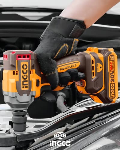 Set Ingco Ckli20275 Atornillador Percutor Bateria P20s Mas Llave De Impacto Color Naranja Claro Frecuencia 50hz/60hz