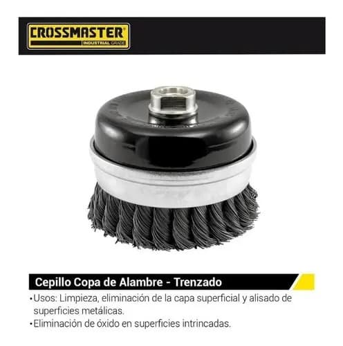Cepillo Copa De Alambre Trenzado 120 Mm Crossmaster Negro