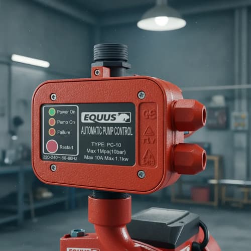 Bomba Centrifuga Equus 1hp + Press Control Aumento Presion Rojo Monofásica