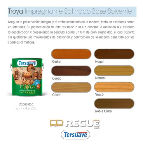 Tersuave Impregnante Protector Troya Satinado 20l Ce - Regué Color Roble Claro