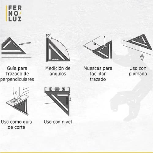 Escuadra De Aluminio Truper 12¨ Ideal Yesero Et-12a - Fc