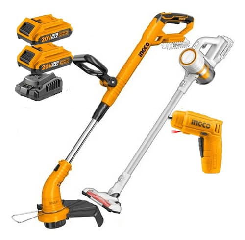 Kit Bordeadora 20v Aspiradora Ciclonica Atornillador Ingco Amarillo