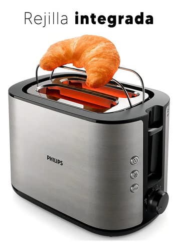 Tostadora Metalica Philips Hd2637/90 Diseño Compacto Color Gris