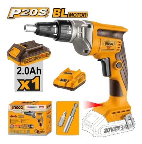 Atornillador 20v P Yeso C Bat Y Carg Ingco Cdsli204200 - Smf Color Naranja Claro Frecuencia 50 60hz