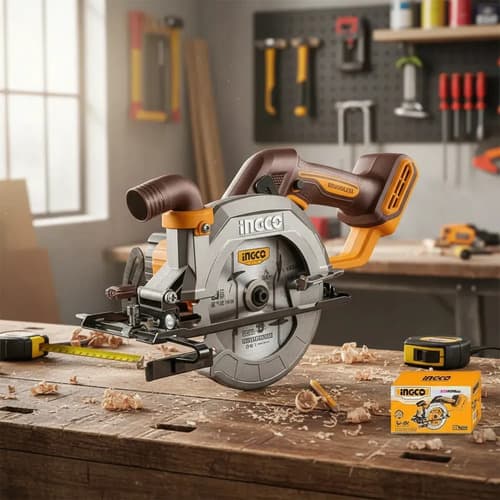 Sierra Circular 140mm Brushless Ingco Csli1402 Sin Bat. Color Naranja Claro