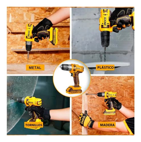 Set Atornillador Impacto Y Atornillador 10mm Ingco C Color Amarillo