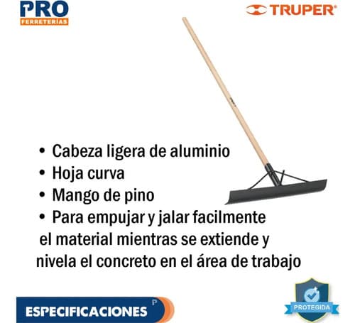 Jalador De Concreto 20 , Mango Madera 54 , Truper 102673
