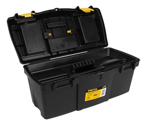 Caja Plástica Para Herramientas Industrial 19' Pretul Color Negro