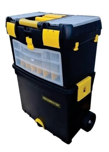 Caja De Herramientas Crossmaster 9931052 De Plástico Con Ruedas 47cm X 54cm X 63cm Negra Y Amarilla Negro/amarillo