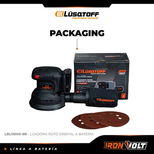 Lijadora Roto Orbital Inalambrica Lusqtoff Black Series Negro 50 Hz