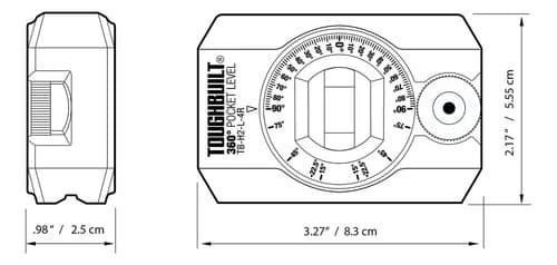 Toughbuilt Nivel De Bolsillo De 360 Grados (tb-h2-l-4r)