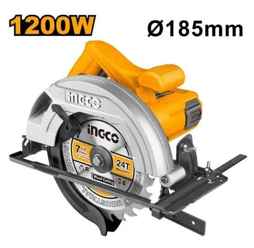 Sierra Circular 1200w 7 1/4 Ingco Cs18578 Color Amarillo Naranja Claro