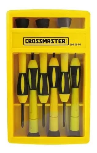 Juego De 6 Destornilladores Crossmaster Para Electrónica Con Puntas Planas Y Phillips