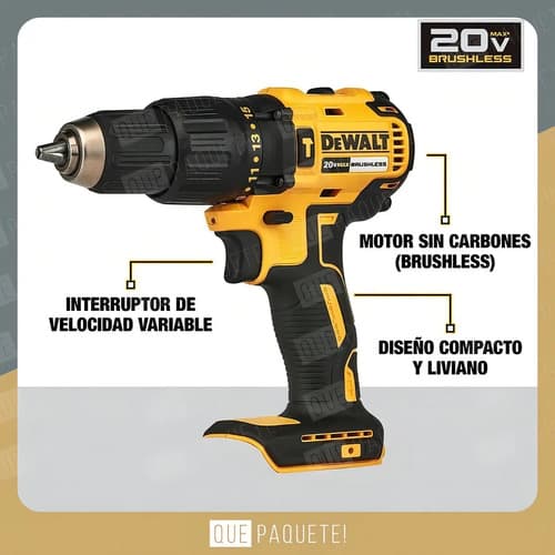 Taladro Atornillador Dewalt Dcd7781d2-b2 20v Max Brushless Color Amarillo Frecuencia 50 50 Hz