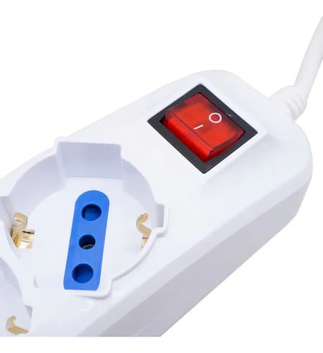 Alargue Led Life 3 Tomas Schuko 3m Con Llave Modelo Sl3503-3m Blanco