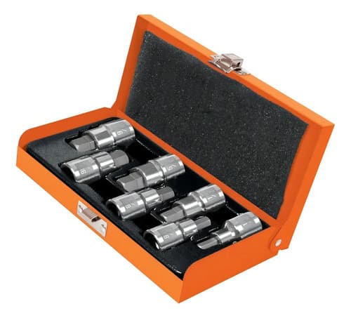 Juego Dados Punta Hexagonal, Cuadro 1/2', 7 Piezas