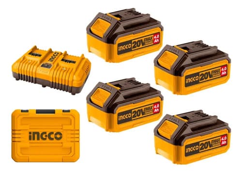Kit Baterias De 4.0ah + Cargador Inteligente Doble - Ingco