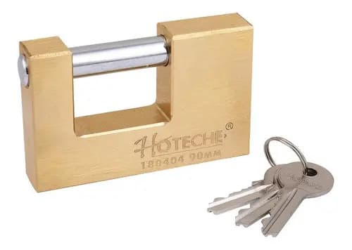 Candado Rectangular Hoteche De Latón Con Alta Seguridad Dorado