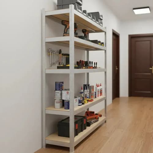 Estanteria Metalica Encastrable 5 Estantes 90x40x180 Cm Color Plateado