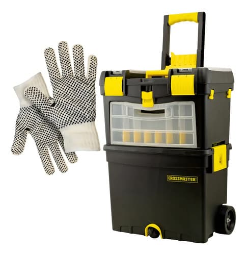 Caja De Herramientas Con Ruedas Y Organizador Bta Tools Plástico Reforzada Negro