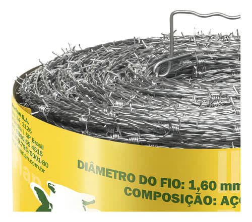 Alambre De Púas Morlan 500m Plateado Para Construcción Modelo 1078