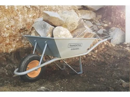 Carretilla Calibrada 65l C/rueda Maciza Tramontina 77714/235 Gris
