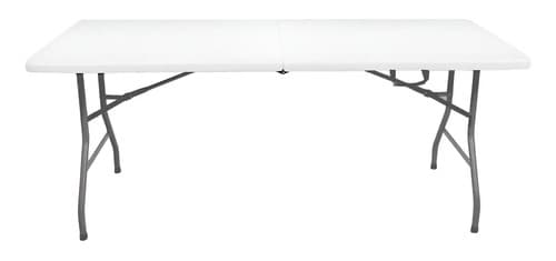 Mesa Plegable Picnic Con Asa Portátil 1,80mts Camping Catering Plastica Blanco