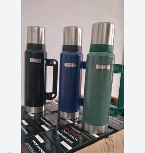 Termos Cosmos, 1200ml, Verde, Azul, Negro Y Blancos Plateado