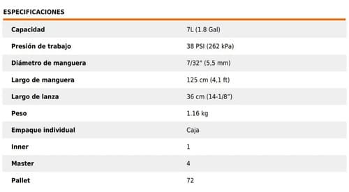 Fumigador 7 Litros Truper 10837 Naranja