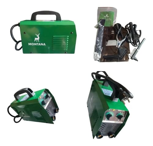 Soldadora Inverter Montana 200a, Con Sus Pinzas, Accesorios Verde