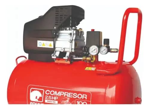 Compresor De Aire 2.5 Hp 100 Lts Equus, 24 Meses Garantia Rojo Monofásica