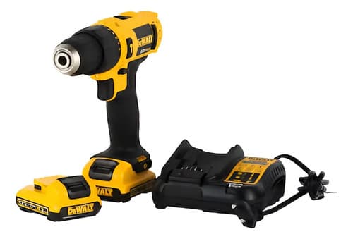 Taladro Percutor Atornillador Inalámbrico De 10mm Dewalt Dcd716d2 + 2 Baterías De 2ah + Accesorio Con Maletín De Transporte Amarillo