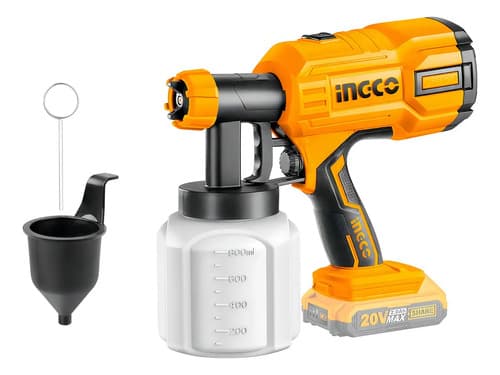 Pistola Para Pintar Inalámbrica Ingco Ucsgli20406 800ml Naranja