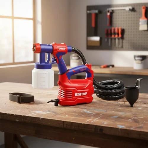 Máquina Pistola Equipo Pintar Hvlp 550w Pico De Bronce Emtop