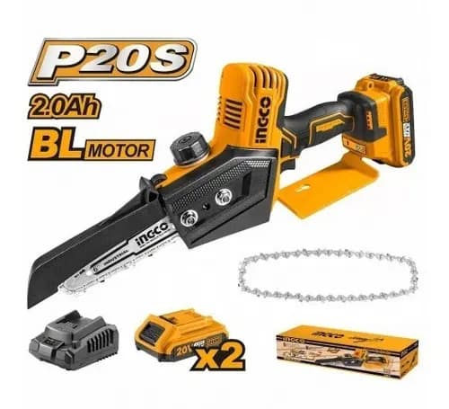 Mini Motosierra Ingco C Bat Y Cargador P20s Cgsli20682 Anaranjado