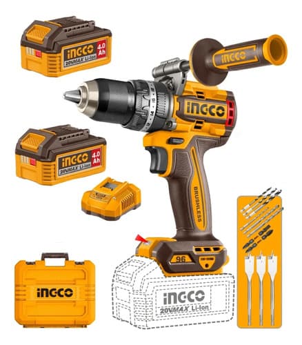 Taladro Atorn Percutor 96nm Acces + Valija Ingco Cidli209686 Amarillo 20v