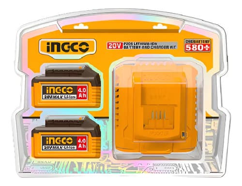 Kit 2 Baterías 20v 4,0ah + Cargador Fbcpk2013 Ingco