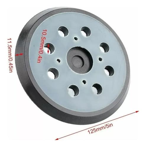 Base Con Velcro 5'' Pad Lijadora Repuesto 125mm Universal