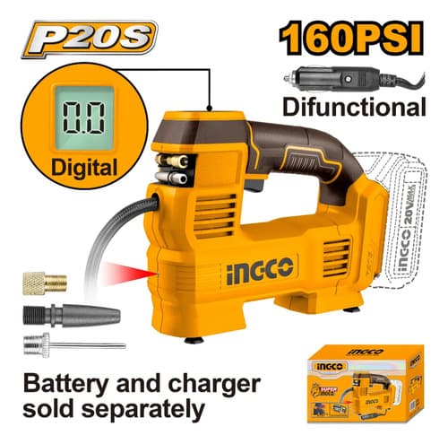 Compresor De Aire 160psi 11bar P20s S/bat Ingco Cacli2012 Naranja Claro 694 Monofásica
