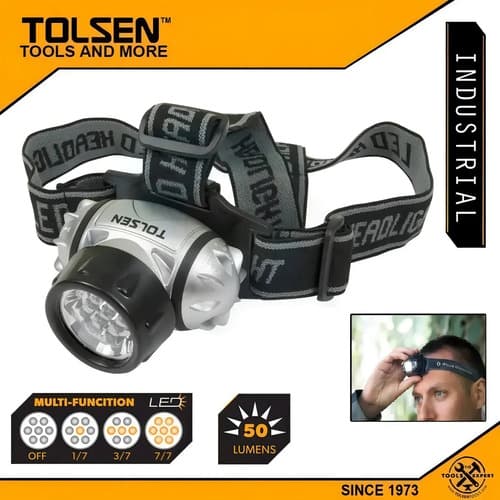 Linterna Luz 7 Led Minero P/cabeza Tolsen Multifunción 60011 Color De La Linterna Negro Color De La Luz Blanco