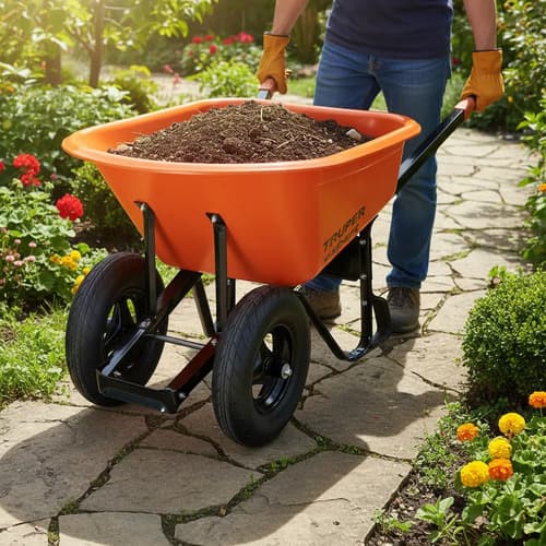 Carretilla 7ft3 Expert Plástica,2llantas 103007 Color Naranja