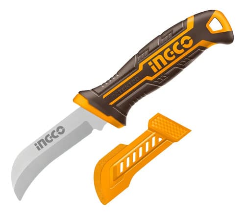 Cuchillo Pela Cable Curvo 200mm Electricista Ingco Hpk82001