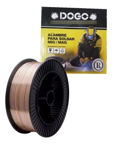 Alambre Soldadora Mig Macizo Dogo Co2 0,6mm Rollo 5kg P Gas Cobre