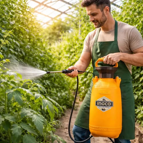 Pulverizador Fumigador 8lt Manual Ingco Hspp30802 Color Naranja Claro