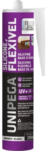 Silicona Flexible A Base De Agua Blanca 280 Ml Unipega